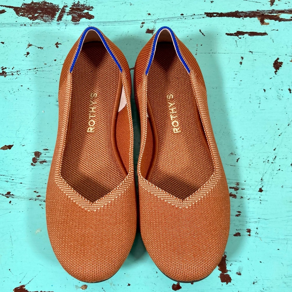 Rothy's The Flat Fawn Womens Knit Fabric Ballet Flats Shoes Size 9